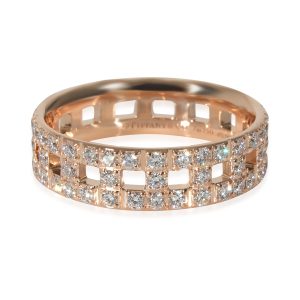 Tiffany Co Tiffany T Wide Diamond Ring in 18k Rose Gold 099 CTW Cart