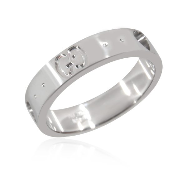 130743 pv Gucci Icon Inverted Gs Ring in 18k White Gold