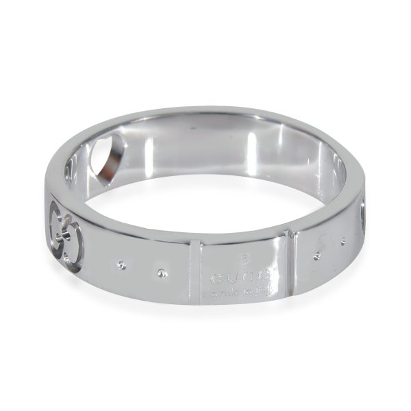 130743 sv Gucci Icon Inverted Gs Ring in 18k White Gold