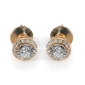 Diamond Halo Stud Earrings in 14k White GoldYellow Gold 05 CTW Yves Saint Laurent Pass Case Black