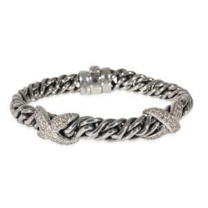 David Yurman Wheat Bracelet With Diamond X Stations in Sterling Silver 123 CTW Bvlgari Diamond Eternity Band in 18K Rose Gold 035 CTW