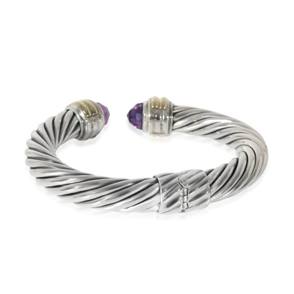 130770 bv David Yurman Cable Classic Amethyst Bracelet in 14k Yellow GoldSterling Silver