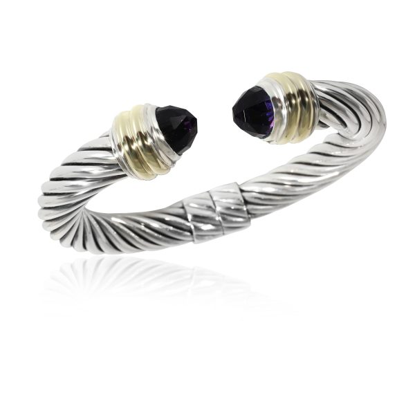 130770 pv David Yurman Cable Classic Amethyst Bracelet in 14k Yellow GoldSterling Silver