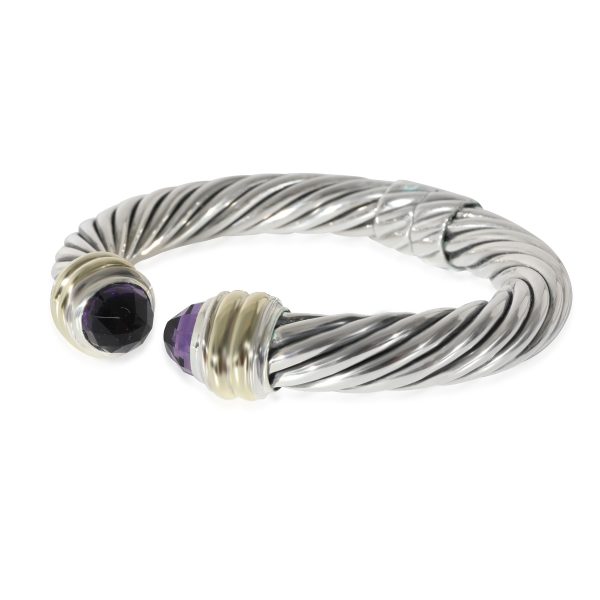 130770 sv David Yurman Cable Classic Amethyst Bracelet in 14k Yellow GoldSterling Silver