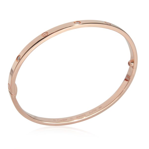 130811 av Cartier Love Diamond Bracelet in 18k Rose Gold Small Model 015 CTW