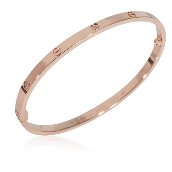 130811 pv Cartier Love Diamond Bracelet in 18k Rose Gold Small Model 015 CTW