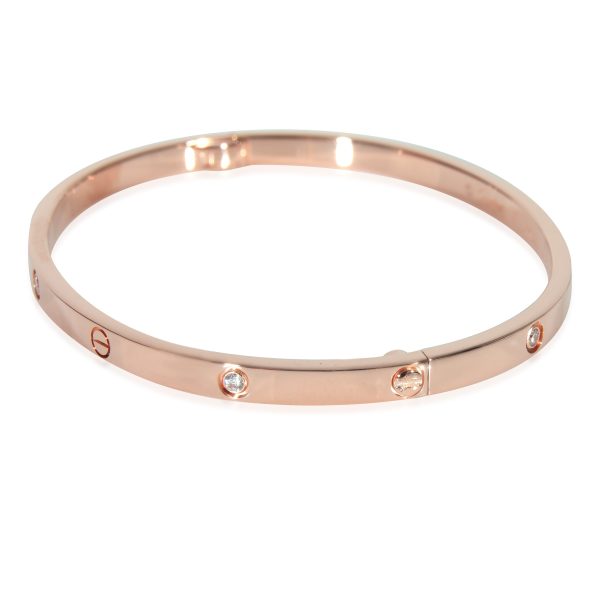 Small Model 015 CTW Cartier Love Diamond Bracelet in 18k Rose Gold Small Model 015 CTW