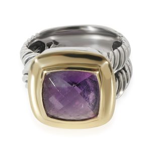 David Yurman Albion Amethyst Ring in 18k Yellow GoldSterling Silver Salvatore Ferragamo Bag Gancini Orange Red Leather