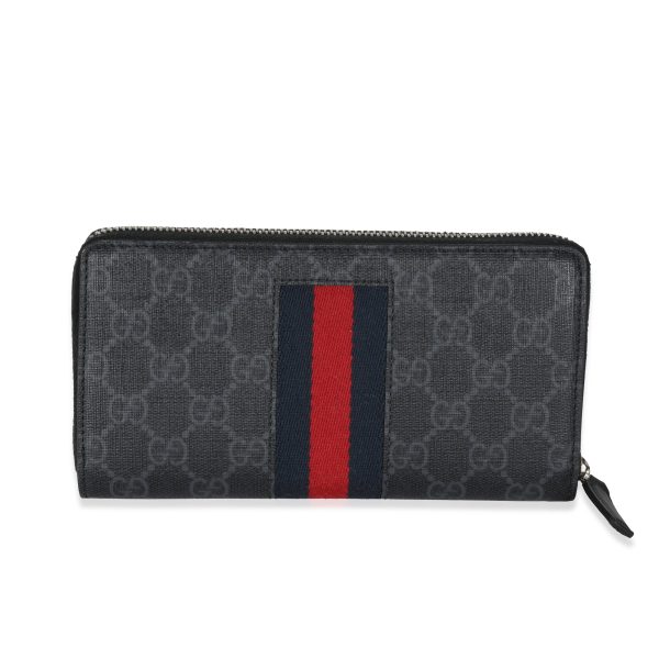 Gucci Black Canvas GG Supreme Web Zip Around Wallet Gucci Black Canvas GG Supreme Web Zip Around Wallet