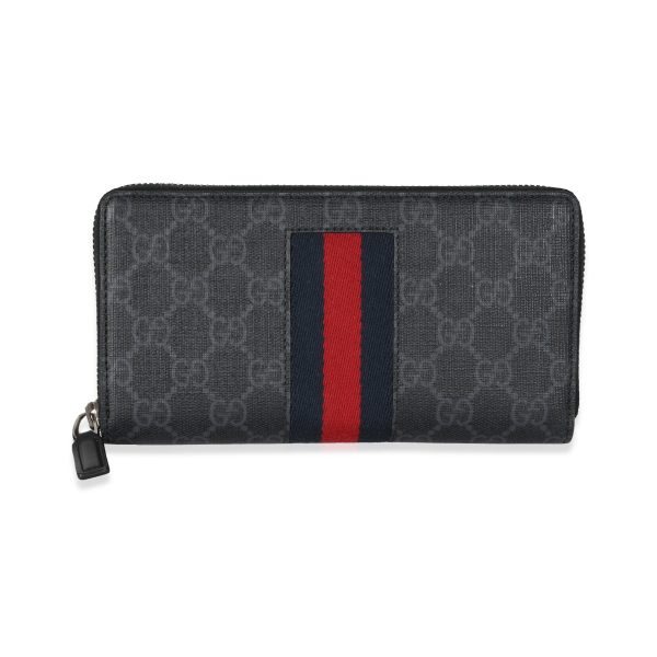 130859 pv 763998f0 99b7 4851 b170 5deca13252cb Gucci Black Canvas GG Supreme Web Zip Around Wallet