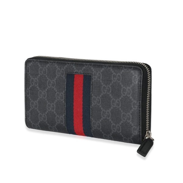 130859 sv 9da9cc4f 8956 4fa7 8287 6674782d1065 Gucci Black Canvas GG Supreme Web Zip Around Wallet