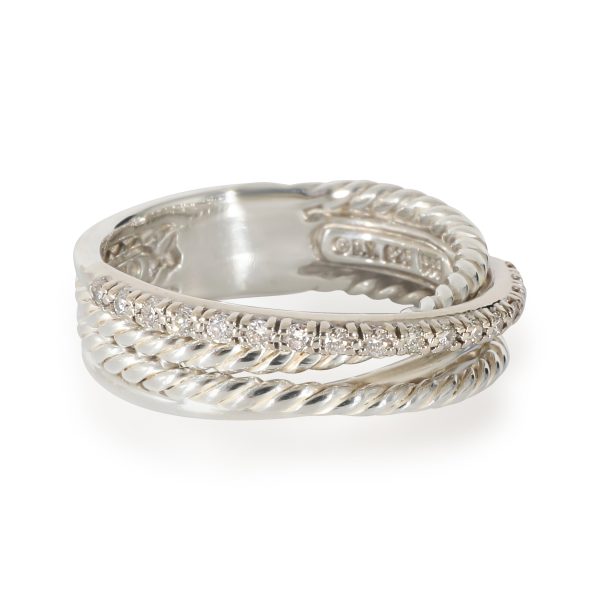 David Yurman Crossover Pave Diamond Ring in Sterling Silver 018 CTW David Yurman Crossover Pave Diamond Ring in Sterling Silver 018 CTW