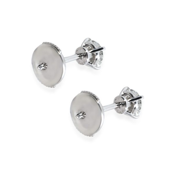 130878 bv Cartier 1895 Diamond Stud Earrings in Platinum E VS1 084 CTW