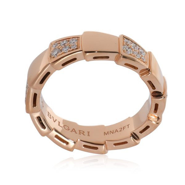 130893 av 5bab09c2 7a2f 4fa2 b52c 7b5b9b907258 BVLGARI Serpenti Diamond Ring in 18k Rose Gold 041 CTW