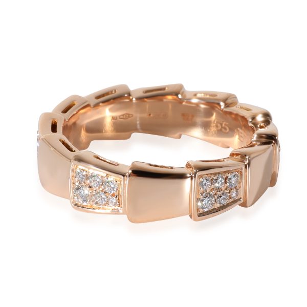 130893 bv f85b272e fe43 467e adc5 5f7b4656bd1a BVLGARI Serpenti Diamond Ring in 18k Rose Gold 041 CTW