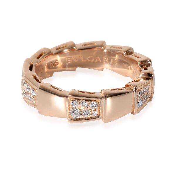 BVLGARI Serpenti Diamond Ring in 18k Rose Gold 041 CTW BVLGARI Serpenti Diamond Ring in 18k Rose Gold 041 CTW