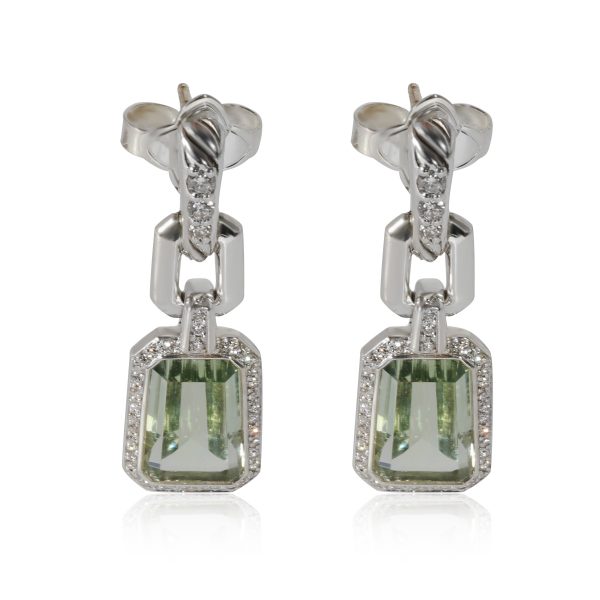 David Yurman Stax Prasiolite Diamond Earrings in Sterling Silver 046 CTW David Yurman Stax Prasiolite Diamond Earrings in Sterling Silver 046 CTW