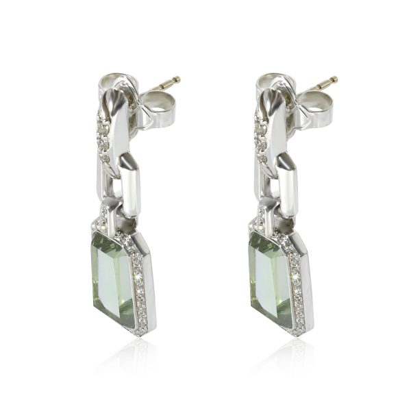 130901 sv 2e9ae7e7 e491 4481 af7c a97e0799fbc8 David Yurman Stax Prasiolite Diamond Earrings in Sterling Silver 046 CTW