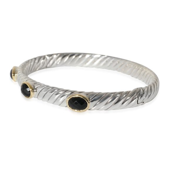 130910 sv David Yurman Cable Collection Bracelet in 18k Yellow GoldSterling Silver