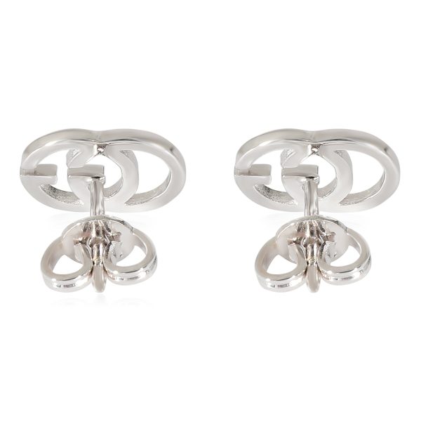 130923 bv bf31133d d0a0 4266 bde3 4df73925bc40 Gucci Running GG Stud Earrings in 18K White Gold