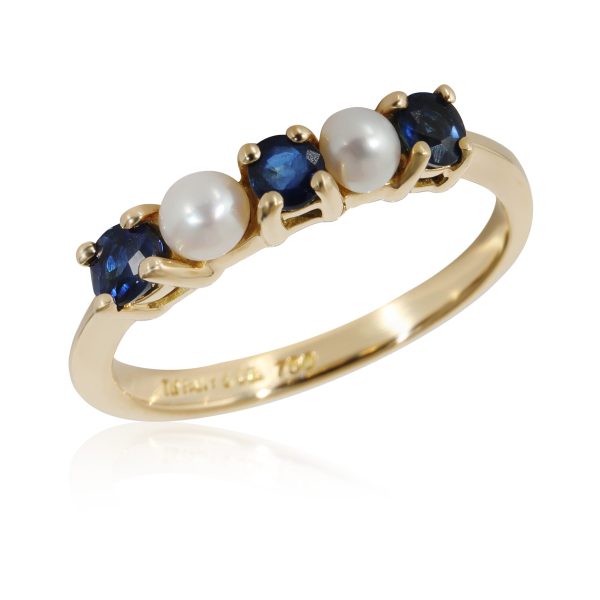 131329 pv 01696bb2 3af8 4e53 9a1e 1b98edaf530d Tiffany Co Vintage Pearl Sapphire Band in 18k Yellow Gold