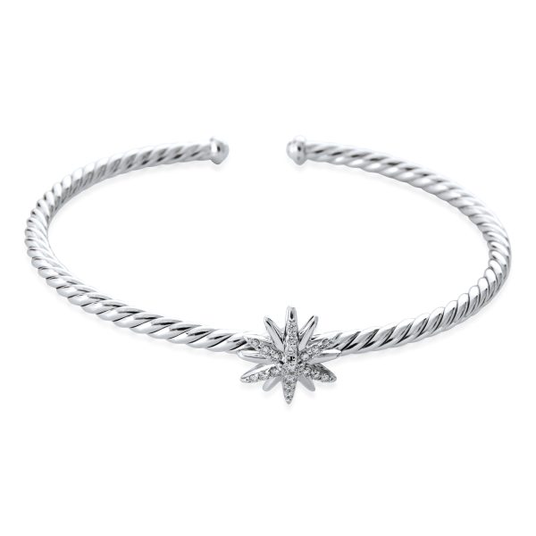 David Yurman Starburst Cuff Bangle in Sterling Silver 018 CTW David Yurman Starburst Cuff Bangle in Sterling Silver 018 CTW