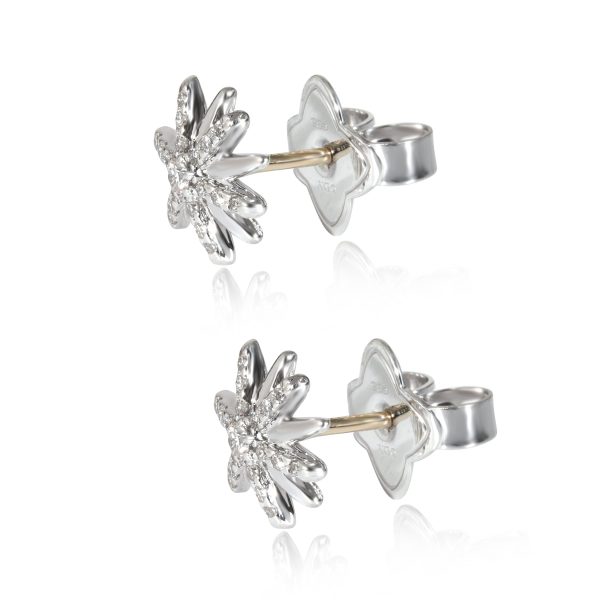 131355 sv David Yurman Starburst Petite Stud Diamond Earrings in Sterling Silver Gold