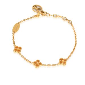 Louis Vuitton Flower Station Gold Tone Bracelet Cart