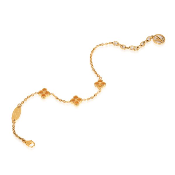 131422 pv Louis Vuitton Flower Station Gold Tone Bracelet