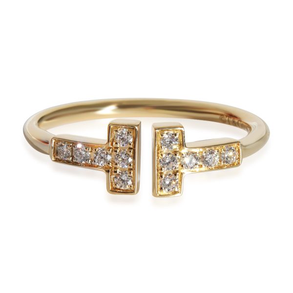 Tiffany Co Tiffany T Diamond Wire Ring in 18k Yellow Gold 013 CTW Tiffany Co Tiffany T Diamond Wire Ring in 18k Yellow Gold 013 CTW