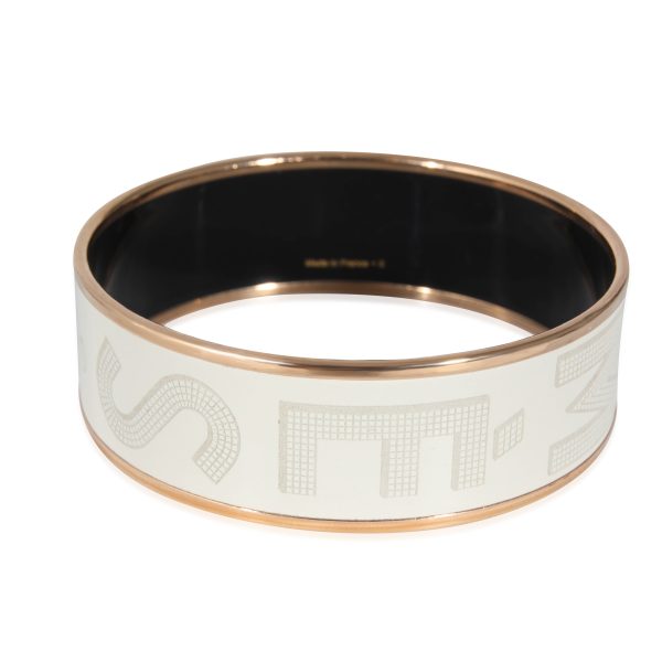 131466 bv Hermès Enamel Sellier Bracelet in Gold Plated Size 62mm