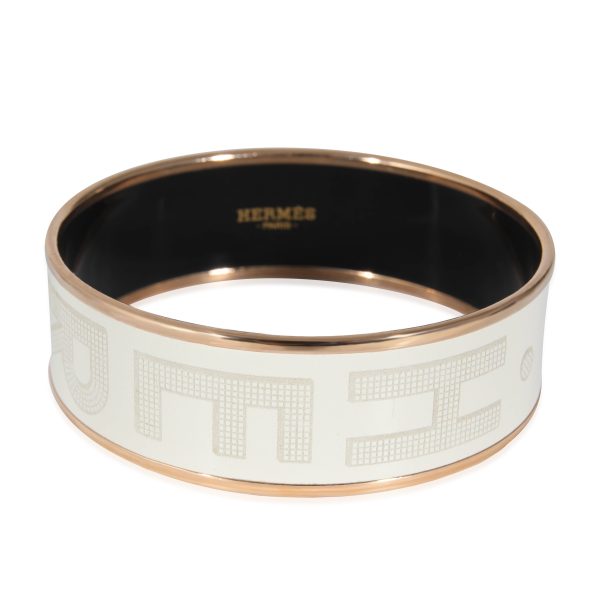 Hermès Enamel Sellier Bracelet in Gold Plated Hermès Enamel Sellier Bracelet in Gold Plated Size 62mm