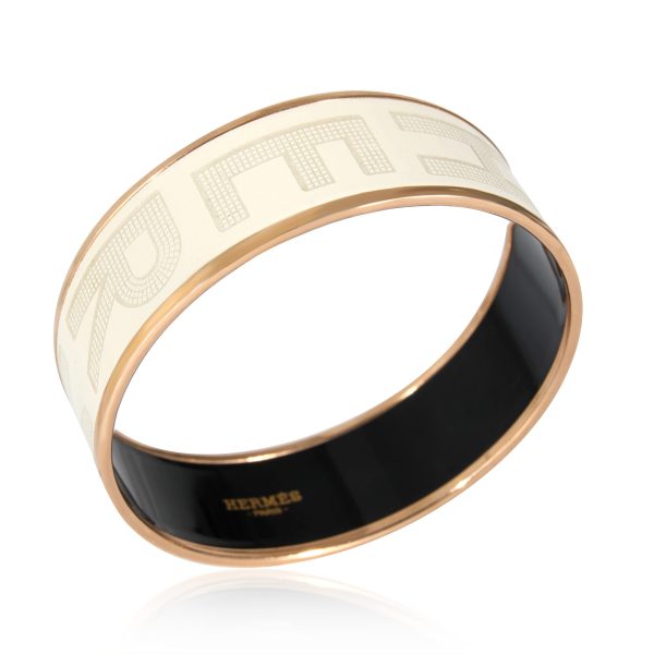 Size 62mm Hermès Enamel Sellier Bracelet in Gold Plated Size 62mm