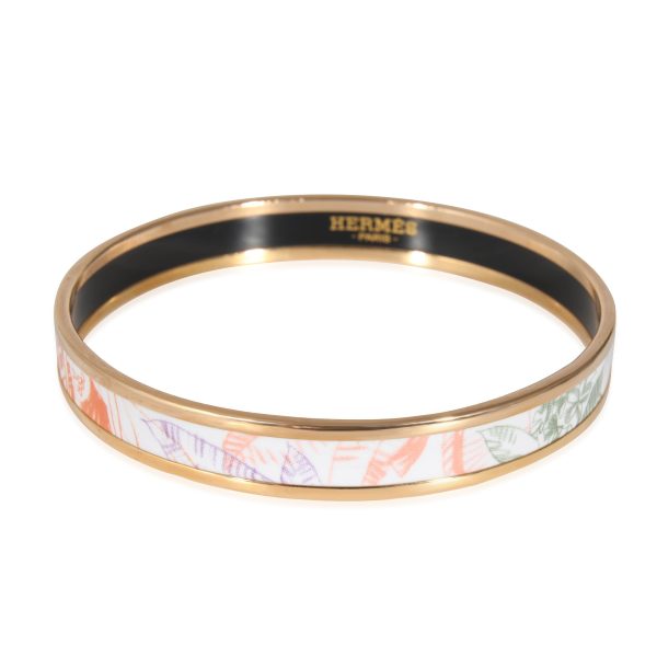 Hermès Narrow Enamel Bracelet in Gold Plated Hermès Narrow Enamel Bracelet in Gold Plated 62mm