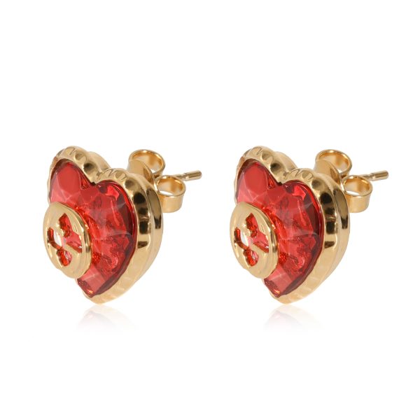 131503 sv 9e43730a 7846 4ed3 9cd0 6ddf9c9813e8 Gucci Interlocking G Red Crystal Heart Earrings