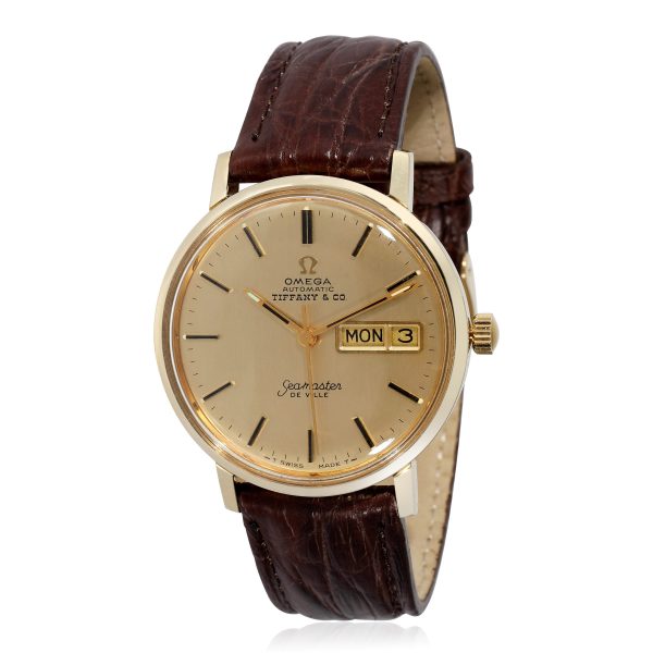 131536 ad1 Omega Seamaster DeVille Tiffany Co C6865 Mens Watch in 14kt Yellow Gold