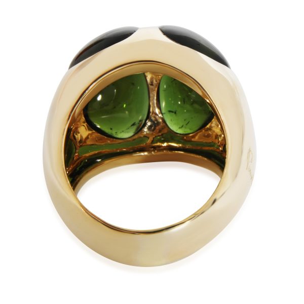 131587 bv Pomellato Iconica Green Tourmaline Cocktail Ring in 18k Yellow Gold