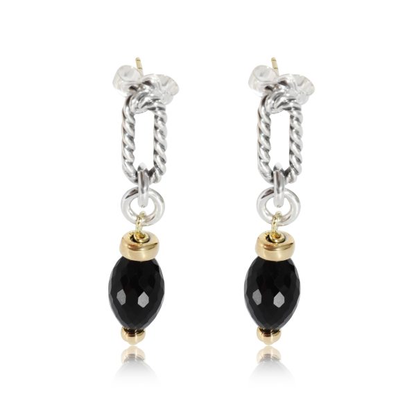 David Yurman Figaro Cable Onyx Earrings in 14k Yellow GoldSterling Silver David Yurman Figaro Cable Onyx Earrings in 14k Yellow GoldSterling Silver