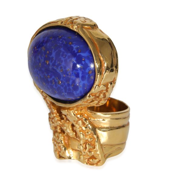 131715 sv 2c5c64f7 0002 436f 8335 0bd671692ff7 YSL Artsy Cocktail Ring with Blue Faux Stone