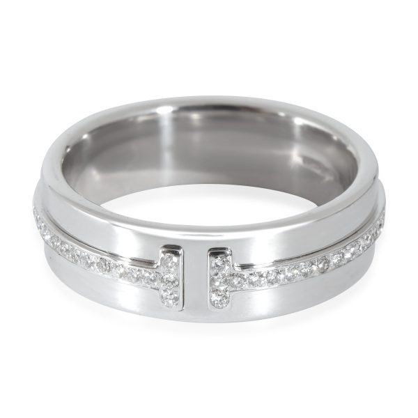 Tiffany Co Tiffany T Wide Diamond Ring in 18k White Gold 012 CTW Tiffany Co Tiffany T Wide Diamond Ring in 18k White Gold 012 CTW