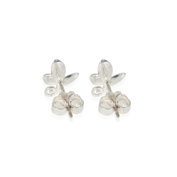 131806 pv Tiffany Co Paloma Picasso Olive Leaf Stud Earrings in Sterling Silver