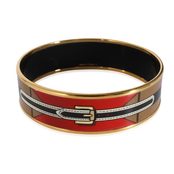 131868 bv f7846bb2 d46d 4ade 9d10 9af168c6ddd3 Hermès Wide Enamel Bracelet With Belt Buckle Design