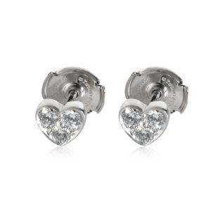 Tiffany Co Diamond Heart Stud Earrings in Platinum 033 CTW Cart