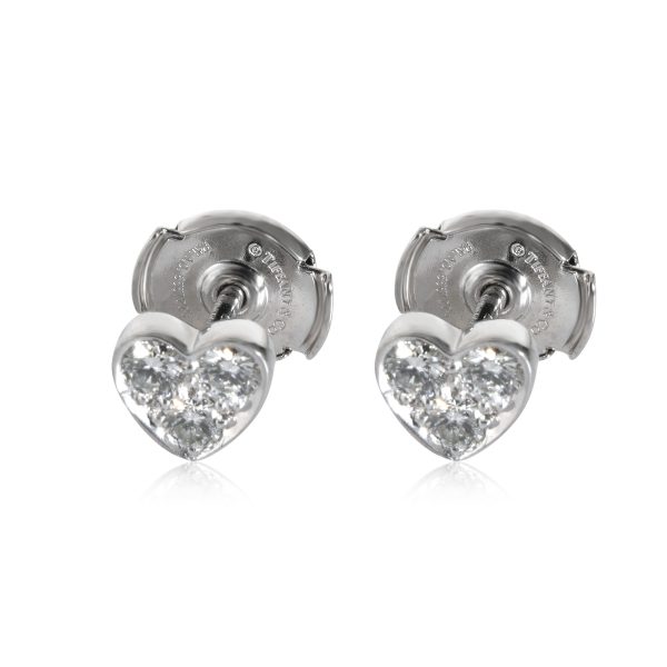 Tiffany Co Diamond Heart Stud Earrings in Platinum 033 CTW Tiffany Co Diamond Heart Stud Earrings in Platinum 033 CTW