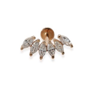 Kismet 6 Diamond Marquise Arc Piercing Single Earring in 14k Rose Gold 038 CTW Louis Vuitton Eye Need You Monogram Multicolor White