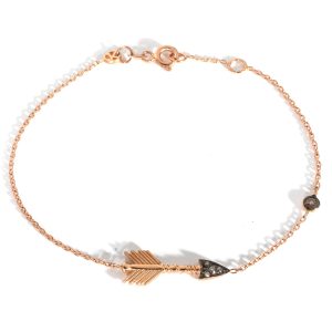 Kismet Large Arrow Bracelet With Champagne Diamonds in 14K Rose Gold 003 Ctw Louis Vuitton Monogram Petit Noe Shoulder Bag M42226 Brown