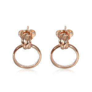 Tiffany Co Paloma Picasso Melody Hoop Earrings in 18K Rose Gold Prada Vittelo Daino Leather Soft Shoulder Bag Beige