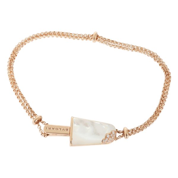 BVLGARI Bvlgari Gelati Mother Of Pearl Bracelet in 18k Rose Gold 004 CTW BVLGARI Bvlgari Gelati Mother Of Pearl Bracelet in 18k Rose Gold 004 CTW Sz SM