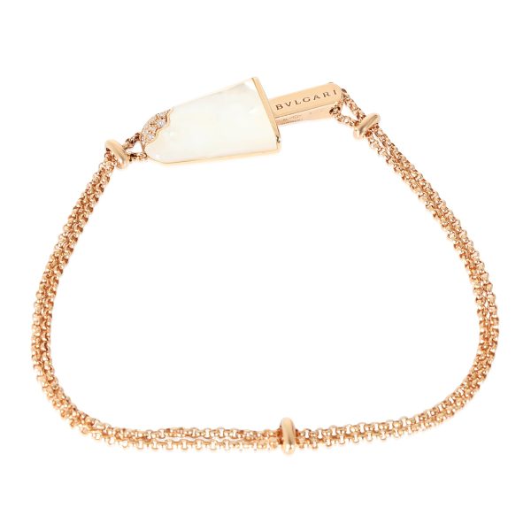 Sz SM BVLGARI Bvlgari Gelati Mother Of Pearl Bracelet in 18k Rose Gold 004 CTW Sz SM