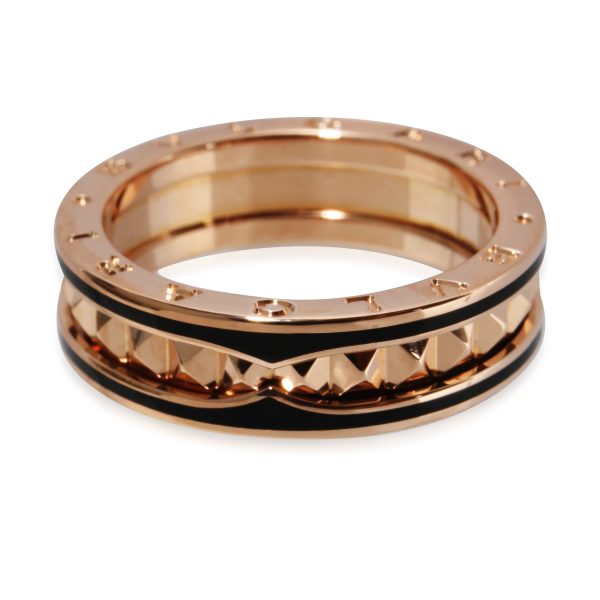 BVLGARI Bzero1 Rock Ring with Black Ceramic in 18k Rose Gold BVLGARI Bzero1 Rock Ring with Black Ceramic in 18k Rose Gold